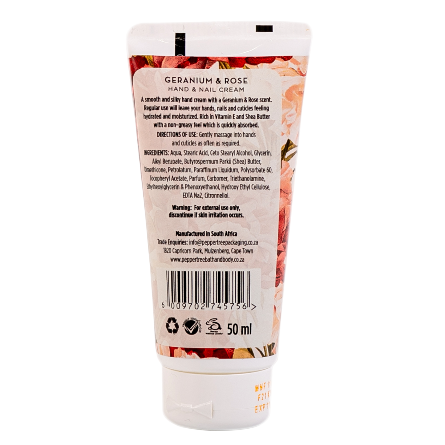 Geranium & Rose Hand & Nail Cream 50 ml