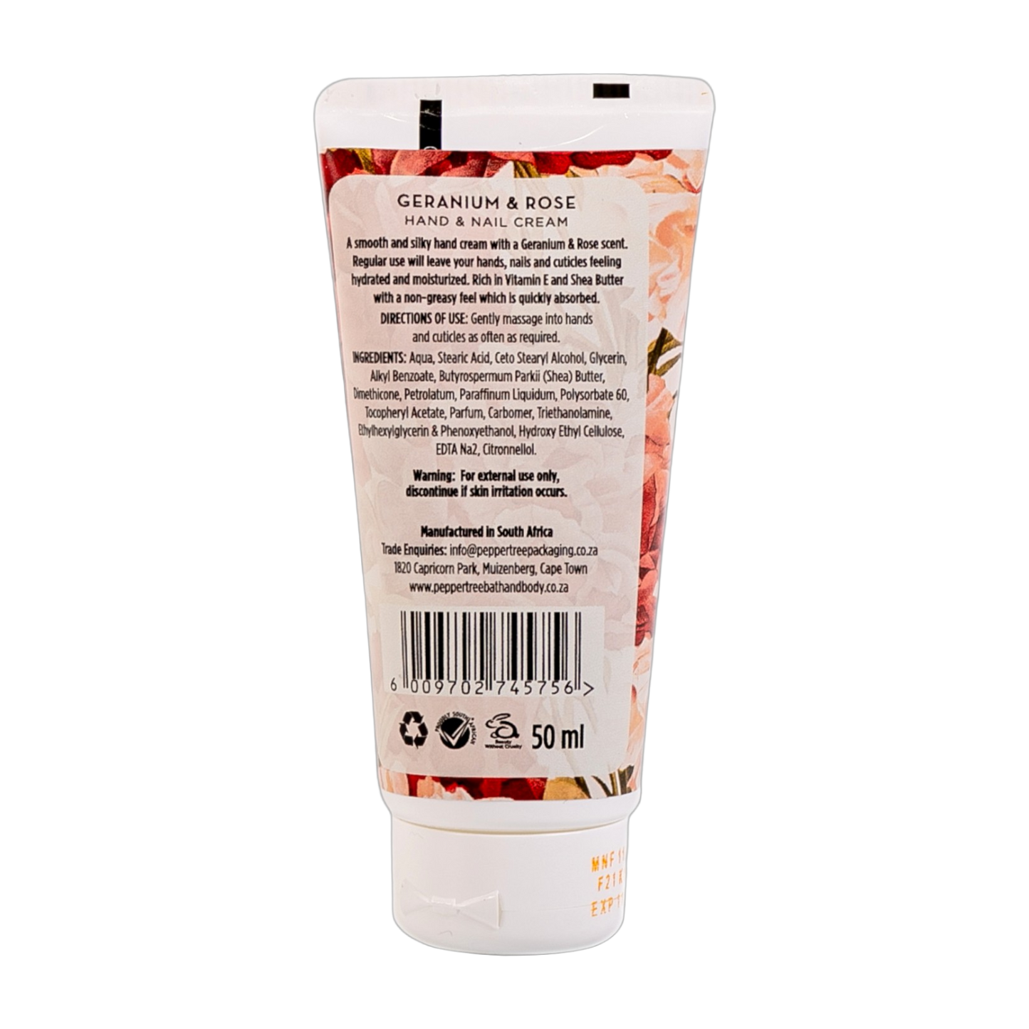 Geranium & Rose Hand & Nail Cream 50 ml