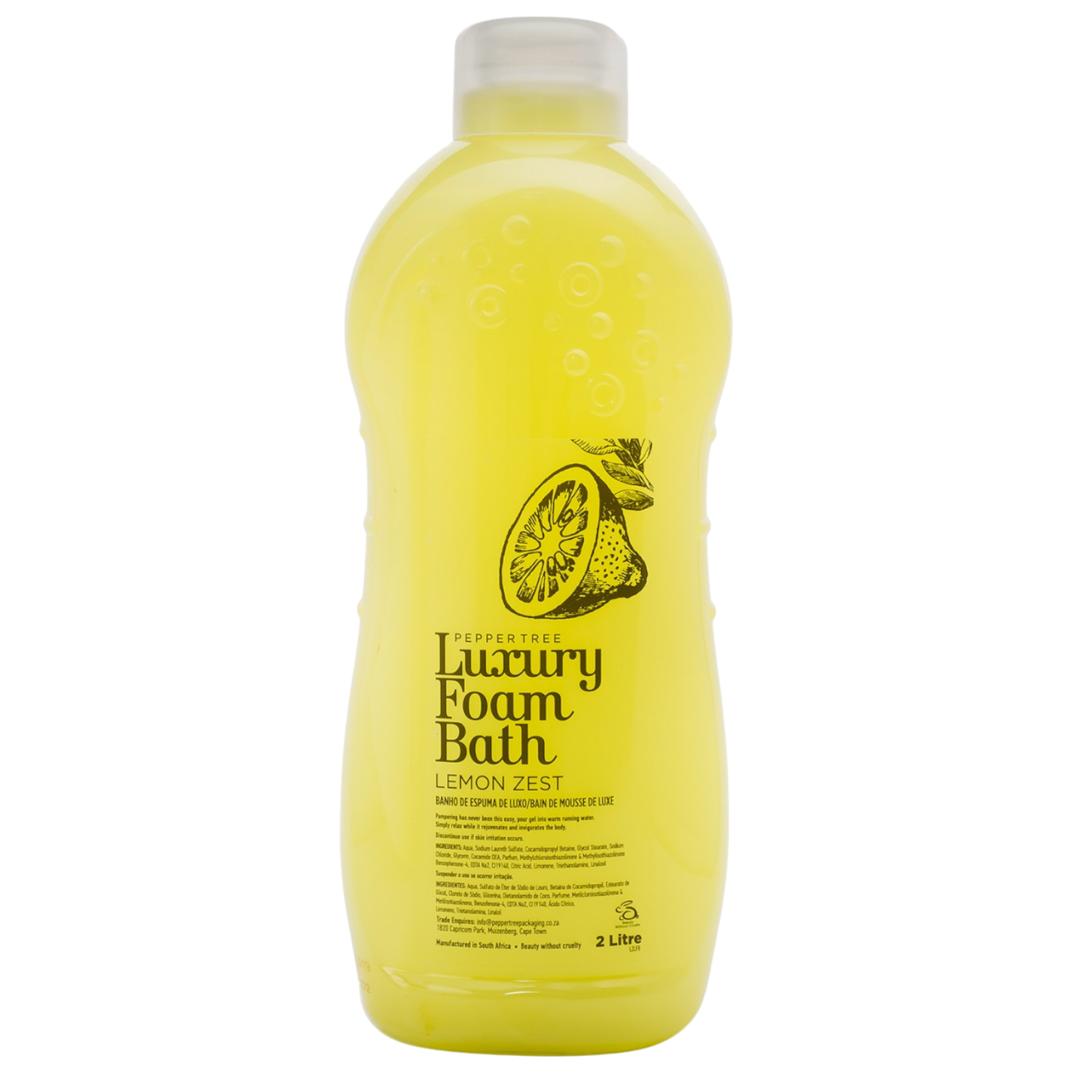 Lemon Zest Luxury Foam Bath 2 lt – peppertreebathandbody.co.za