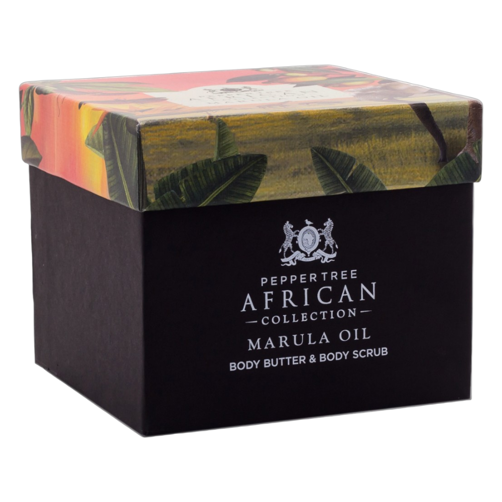 Marula Body Butter & Body Scrub Gift Box 250 ml x 2