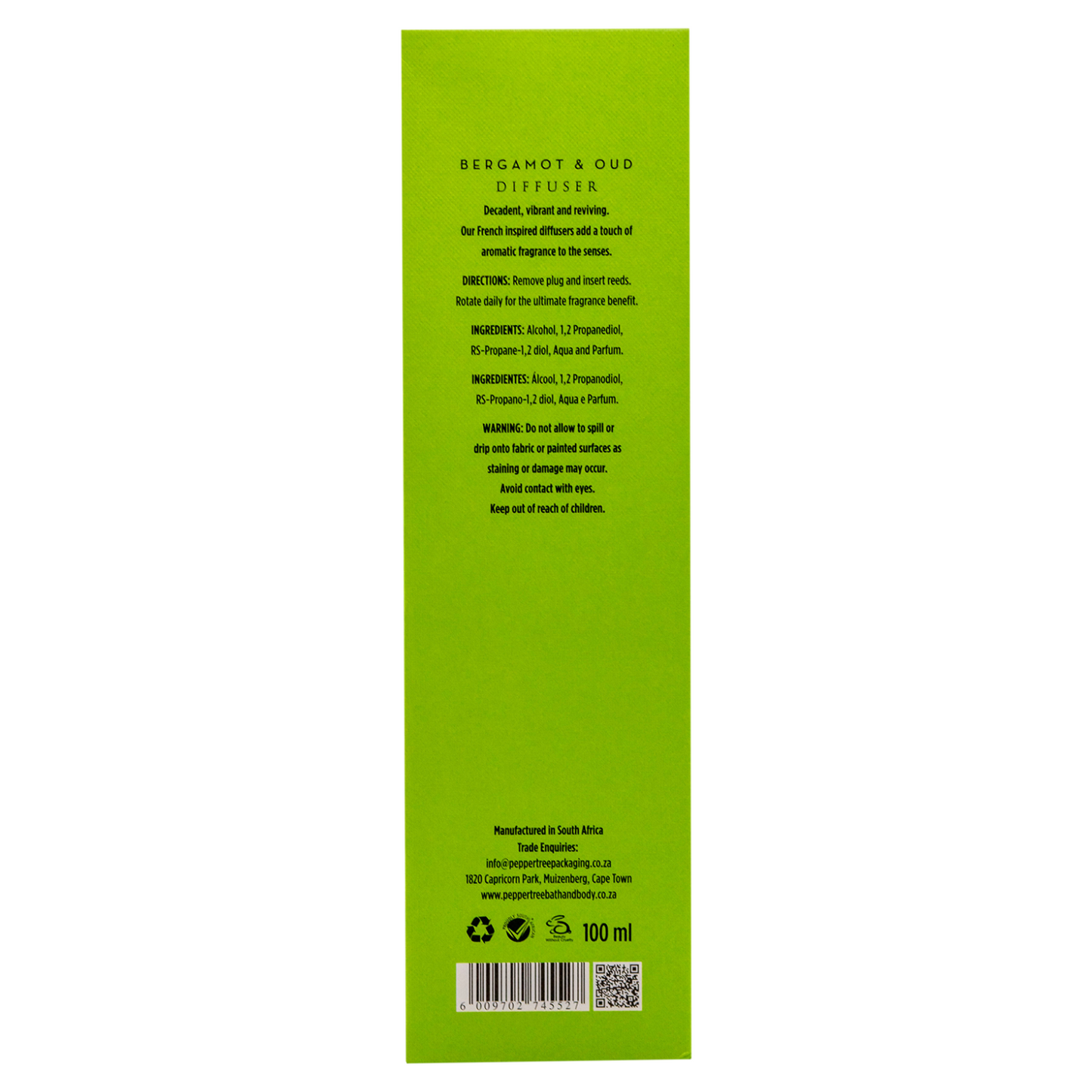Provence Bergamot & Oud Room Diffuser 100 ml
