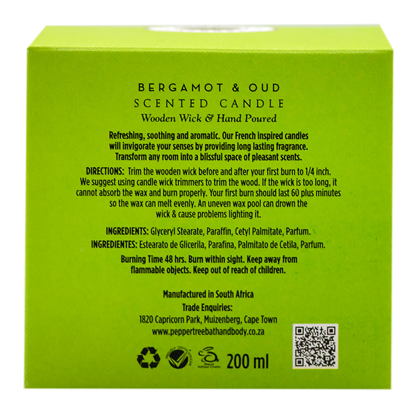 Provence Bergamot & Oud Scented Candle 200 g