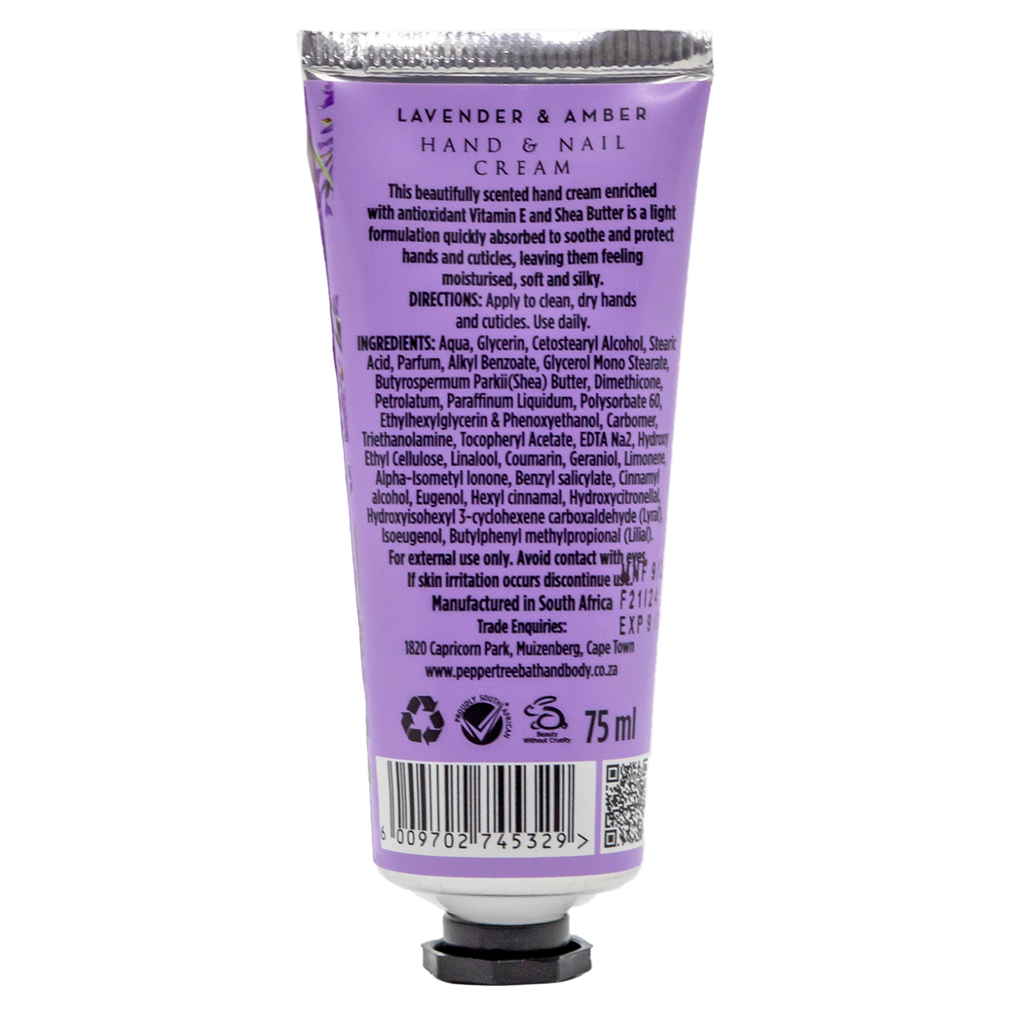 Provence Lavender & Amber Hand & Nail Cream 75ml
