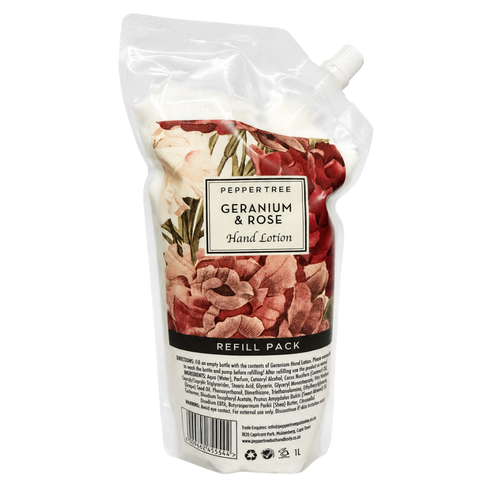 Geranium & Rose Hand Lotion Refill Pouch 1L