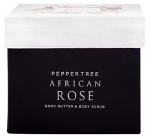 Load image into Gallery viewer, African Rose Body Butter &amp; Scrub Gift Box 250 ml x 2
