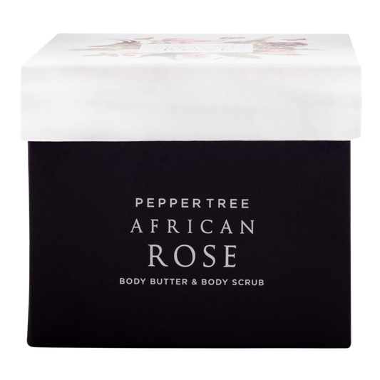 African Rose Body Butter & Scrub Gift Box 250 ml x 2