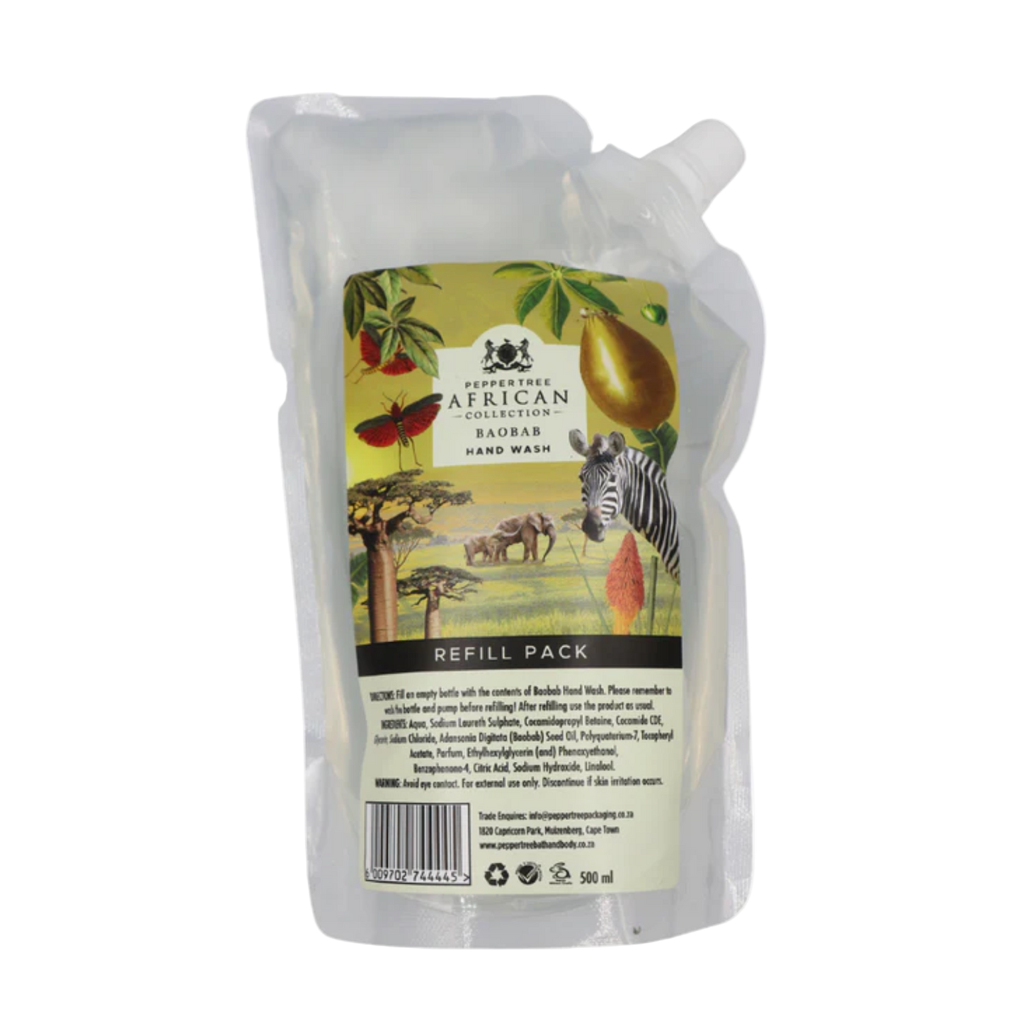 Baobab Hand Wash Refill Pouch 500 ml