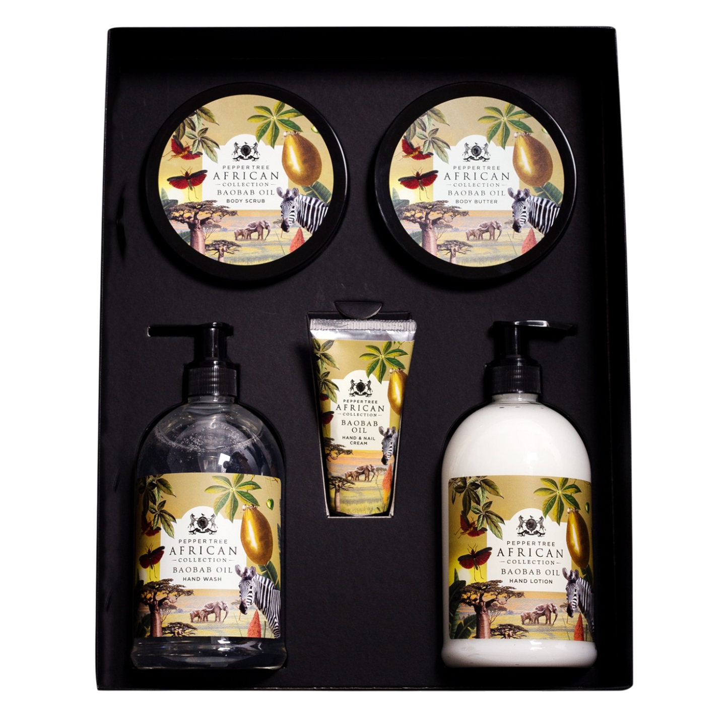 Executive Gift Box - Baobab or Marula 500 ml x 2, 250 ml x 2 & 50 ml