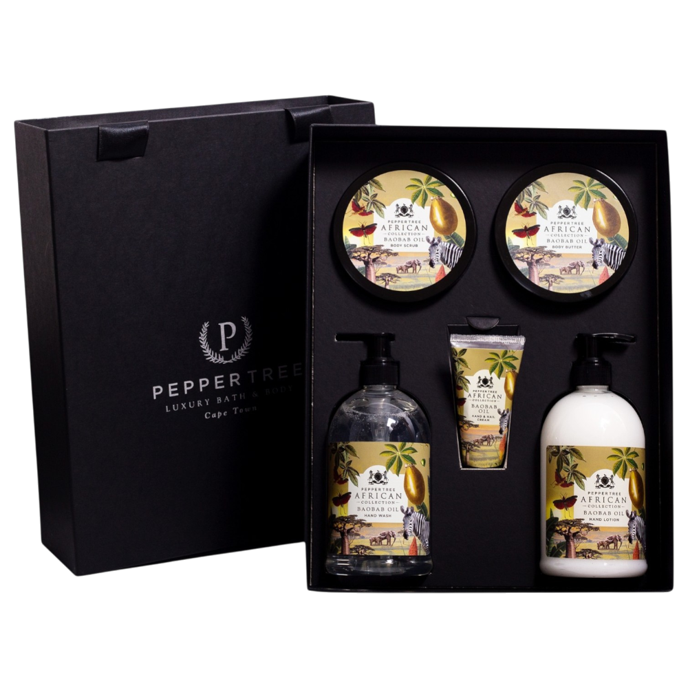 Executive Gift Box - Baobab or Marula 500 ml x 2, 250 ml x 2 & 50 ml