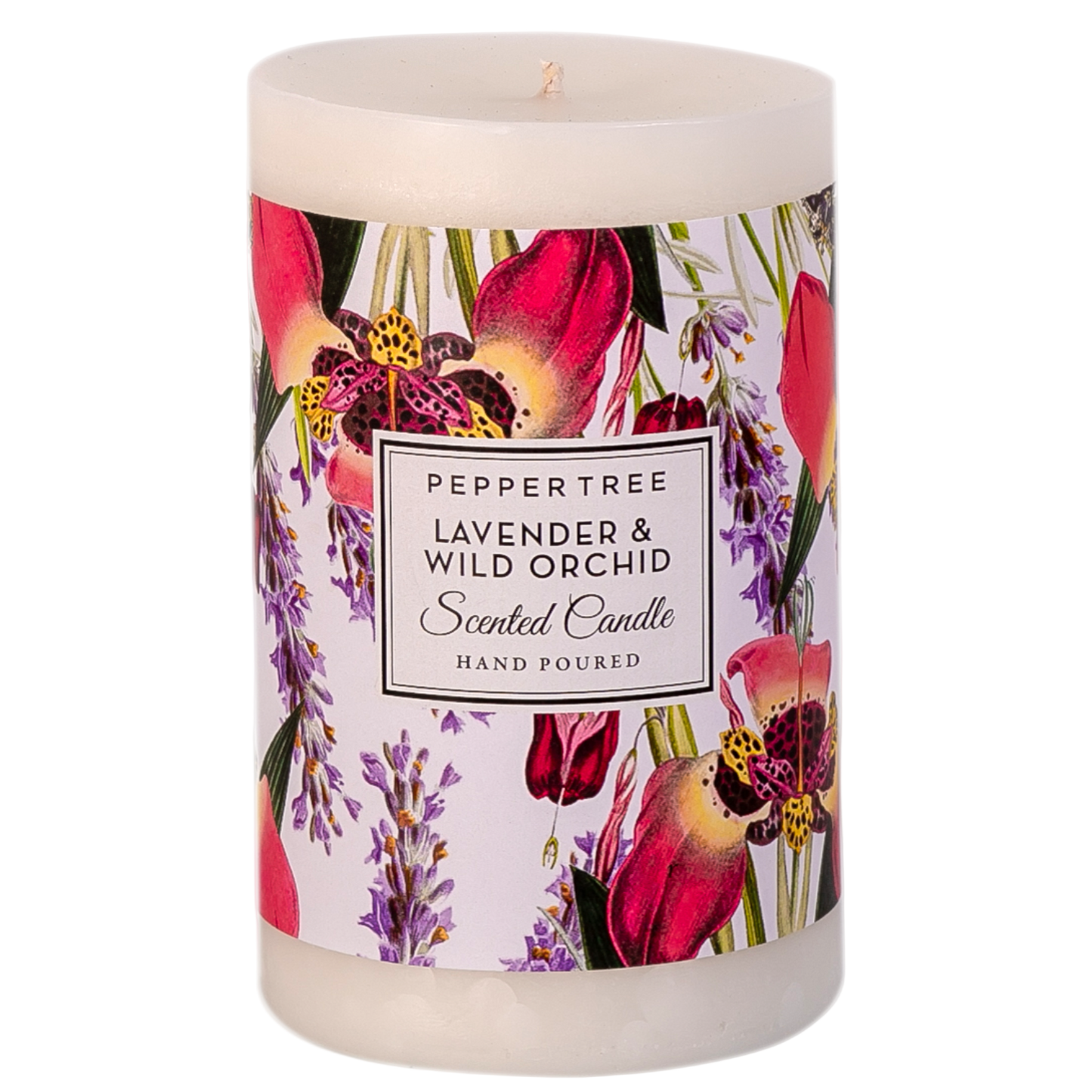 Lavender & Wild Orchid Scented Pillar Candle Medium