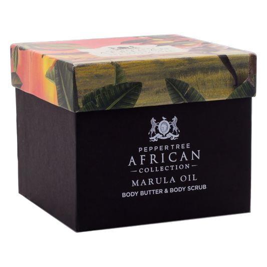 Marula Body Butter & Body Scrub Gift Box 250 ml x 2