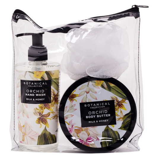 Orchid Hand Wash, Body Butter & Sponge Gift Bag 300 ml + 250 ml