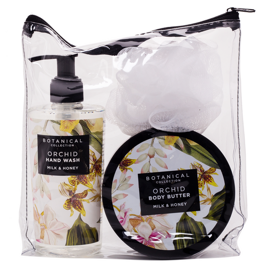 Orchid Hand Wash, Body Butter & Sponge Gift Bag 300 ml + 250 ml