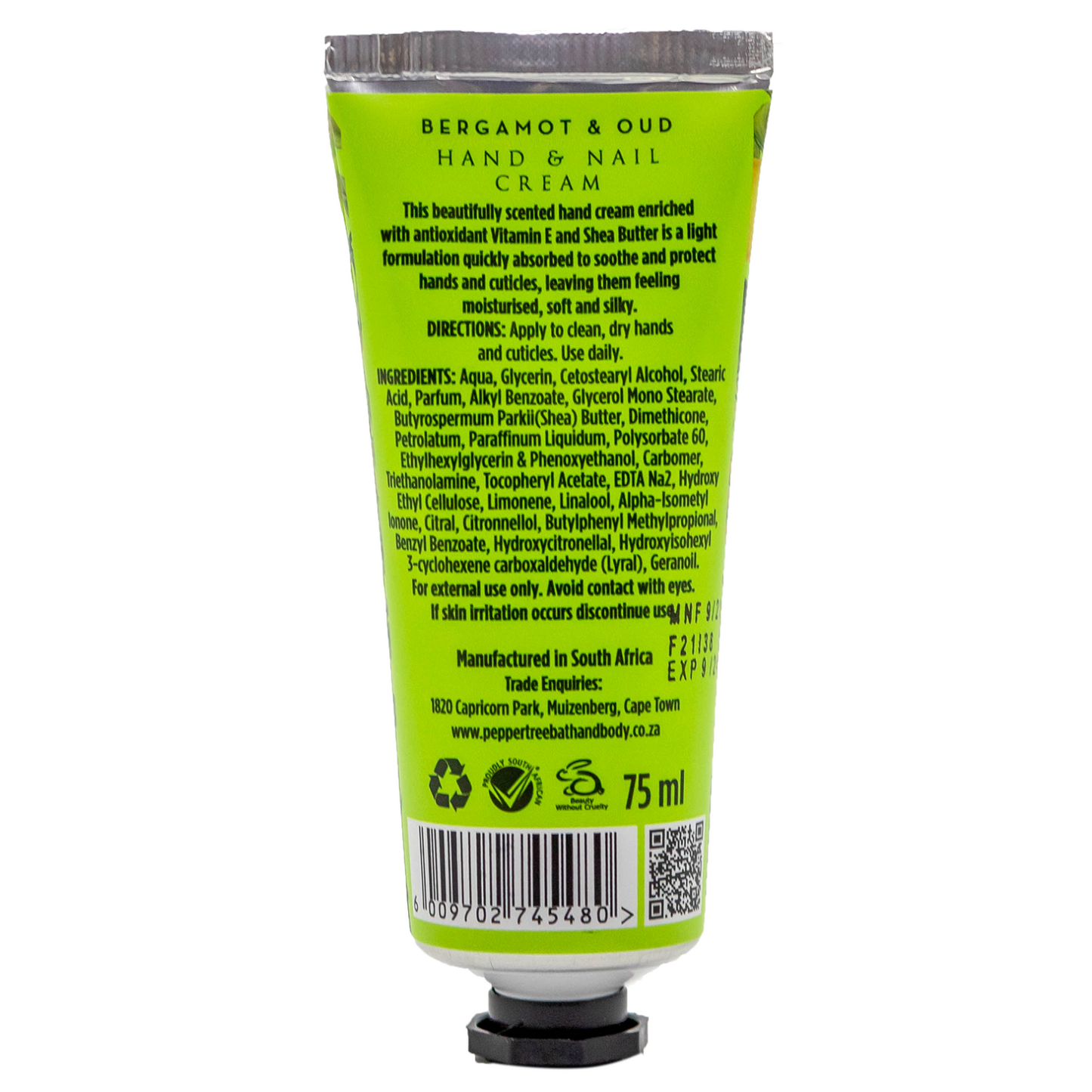 Provence Bergamot & Oud Hand & Nail Cream 75 ml