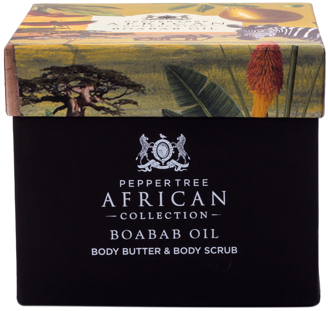 Baobab Body Butter & Body Scrub Gift Box 250 ml x 2