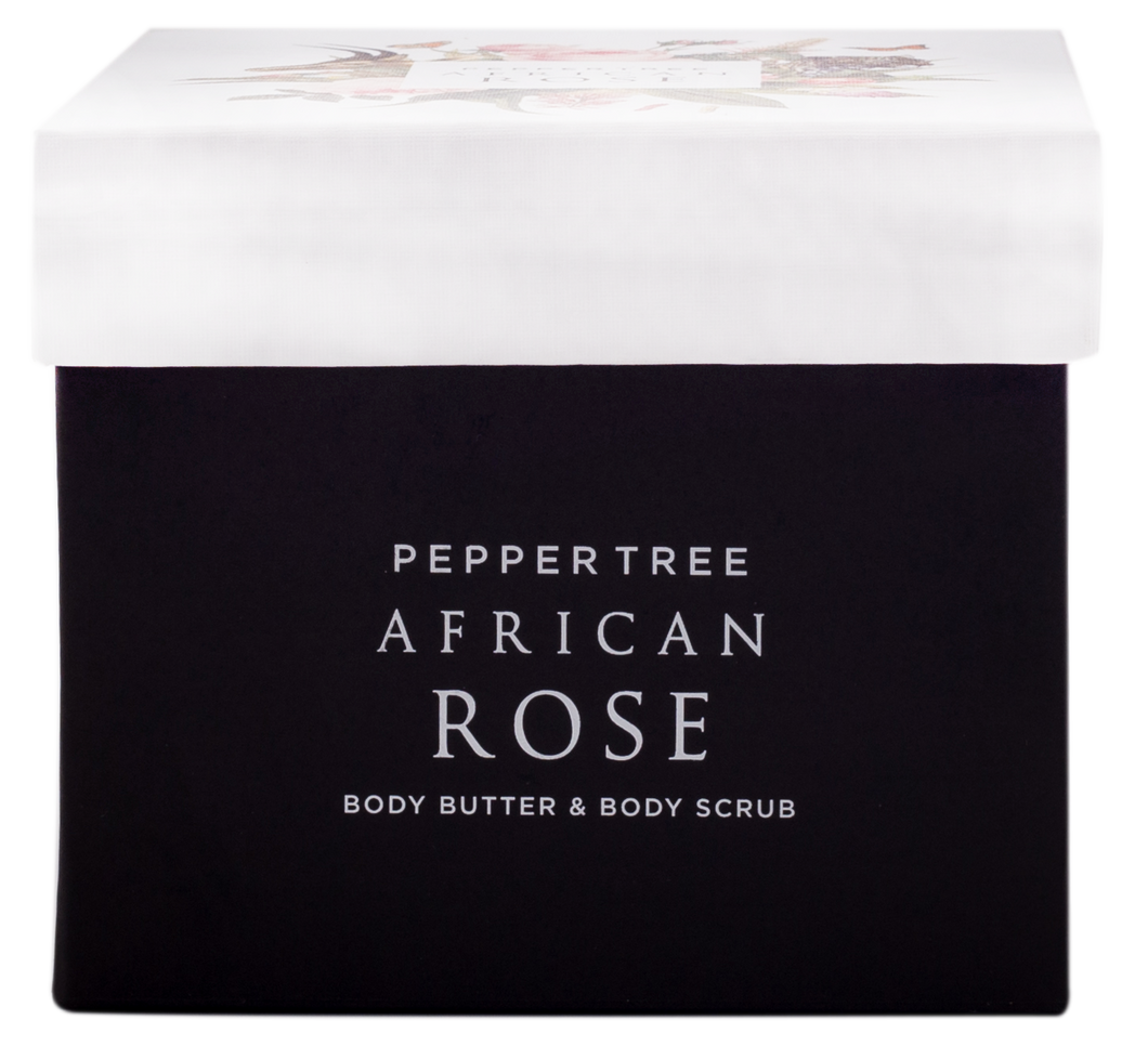 African Rose Body Butter & Scrub Gift Box 250 ml x 2