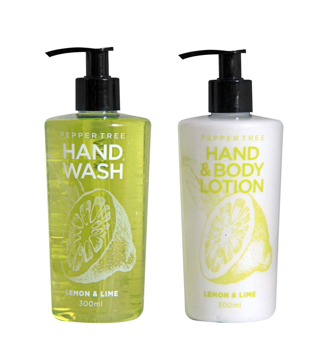 Lemon & Lime Hand Wash & Lotion Set 300 ml x 2