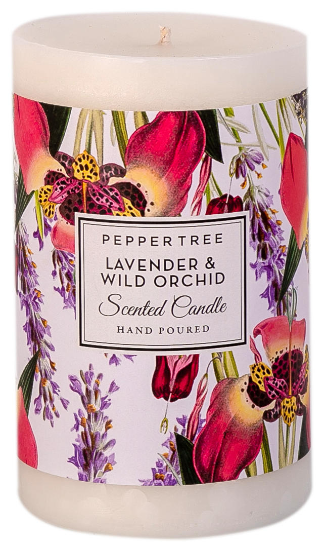 Lavender & Wild Orchid Scented Pillar Candle Medium