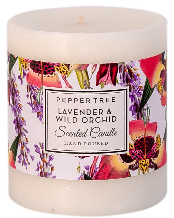 Lavender & Wild Orchid Scented Pillar Candle Small
